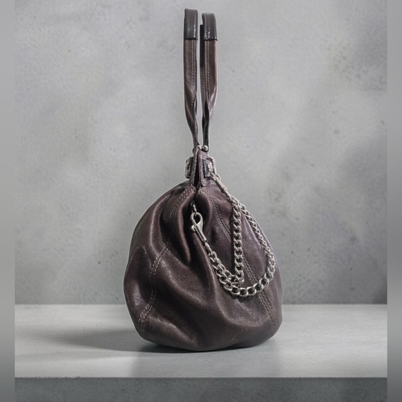 Coach XL Garnet Hobo Chocolate Leather Shoulder Bag w/Wallet & Charm - Picture 5 of 16